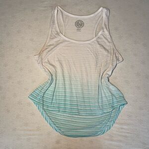 SO White and Teal Ombre Tank Top
